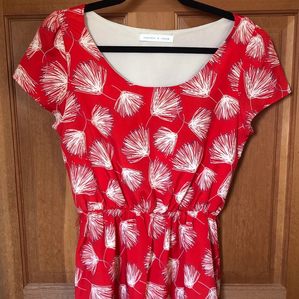 red and white casual dress